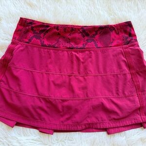 lululemon athletica red Skirt with Patterned Waistband